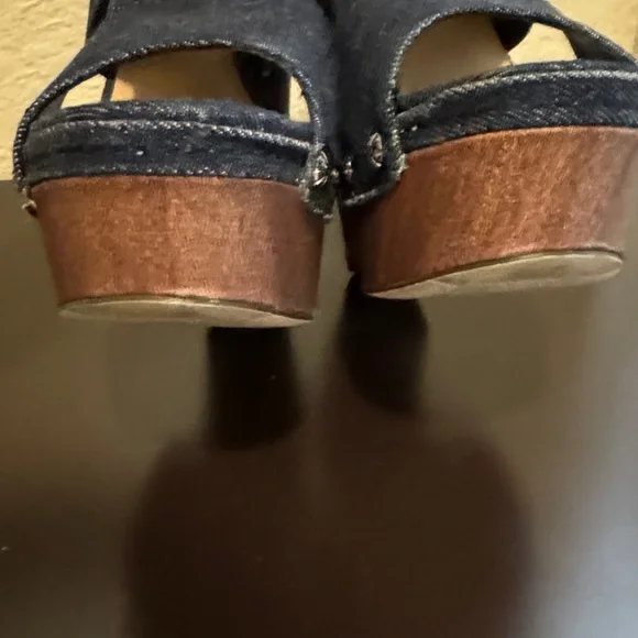 Dollhouse Dark Blue Denim Open-Toe Sandals - Picture 5 of 7